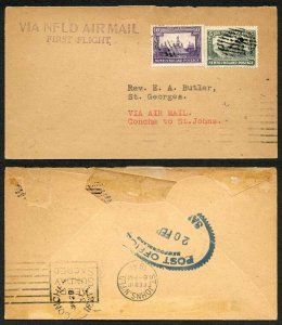 Newfoundland SG183 and SG185 on Cover