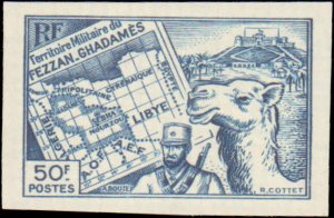 Libya French Occupation Fezzan #1N1-1N15, Complete Set(15), Imperforated, Unl...