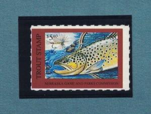 NET5 - Nebraska State Trout Stamp.  Single. MNH. OG.