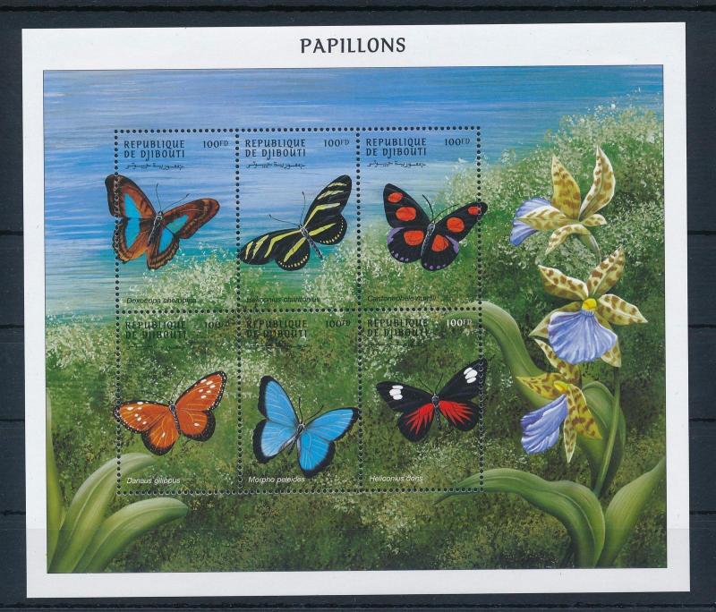 [29508] Djibouti 2000 Butterflies Schmetterlingen Papillons  MNH Sheet