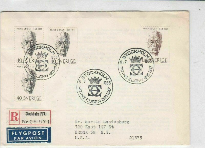 sweden 1965 stamps cover ref 19564