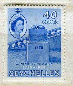 SEYCHELLES; 1953 early QEII issue fine Mint MNH unmounted 40c. value