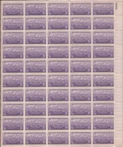 US Stamp - 1948 Fort Kearny - 50 Stamp Sheet - Scott #970