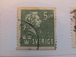 Sweden Sweden 1940 Sverige Sweden Bellman 5o Perf 121⁄2 Fine Green Used A13P41F19-