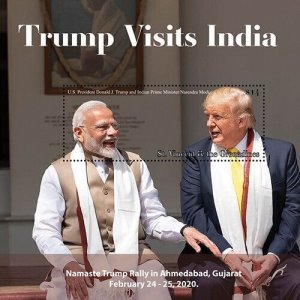 Saint Vincent 2020 - Trump in India  - Souvenir Stamps Sheet - Scott 4204 - MNH