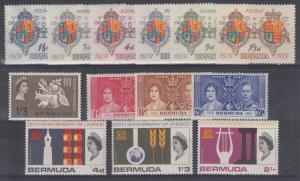 Bermuda Sc 115/209 MLH. 1937-1966 issues, 4 complete sets F-VF