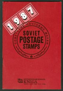 SOVIET POSTAGE STAMPS 1987 BOOK W/MINT STAMPS INCLUDED