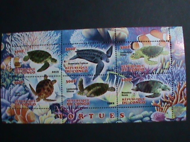​CONGO STAMP-2012- WORLD FAMOUS LOVELY TURTLES -MNH S/S SHEET VERY FINE