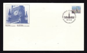 Canada-Sc#1165-stamp on FDC-Peace Tower-1988-