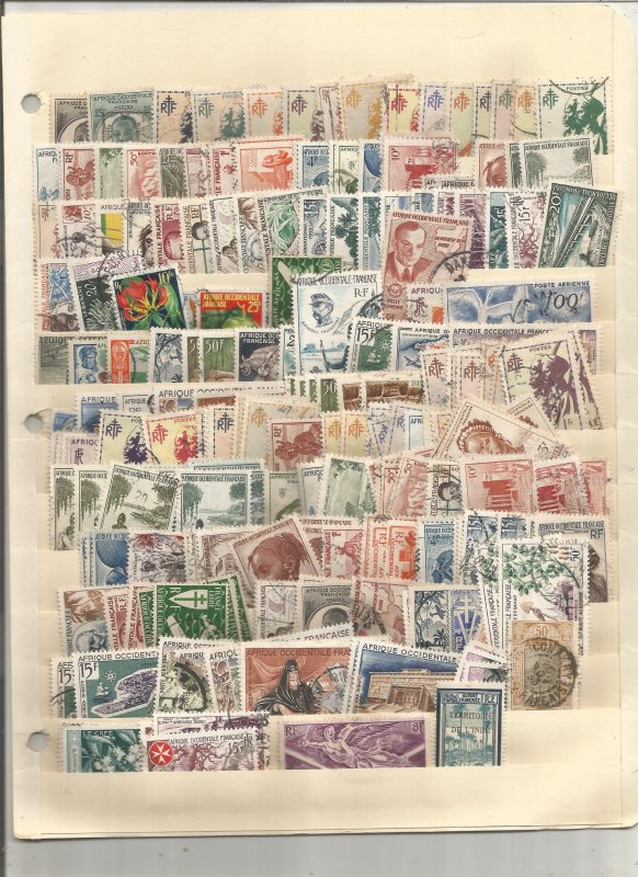 FRENCH COLONY COLLECTION ON STOCK SHEETS, MINT/USED