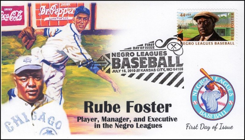 AO 4466-2, 2010, Negro Leagues Baseball, Digital Color Postmark, Add-on Cachet,  