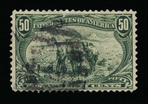 VERY AFFORDABLE GENUINE SCOTT #291 F-VF USED 1898 50¢ TRANS-MISS EXPO  #11619