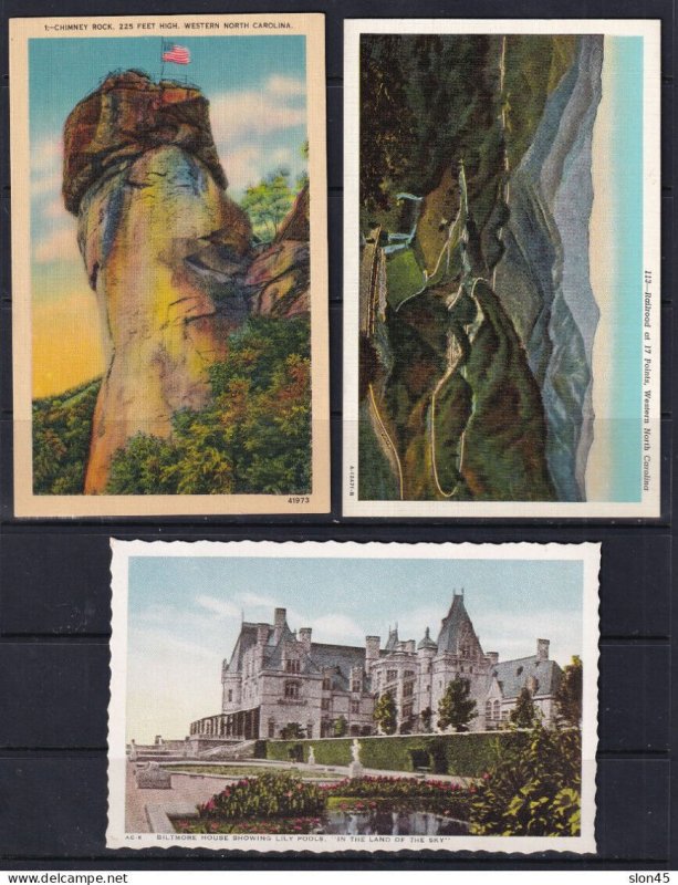 USA  3 Colored  Postal Cards Mint North Carolina 15926