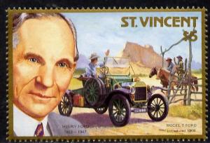 St Vincent 1987 Centenary of Motoring the unissued $5 val...