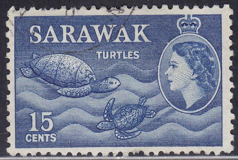 Sarawak 204 USED 1955 Sea Turtles