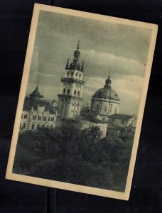 1942 Lemberg Poland Germany GG Postcard cover to Ledec BM Church View