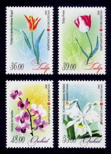 Kyrgyzstan Sc# 509-12 MNH Flowers