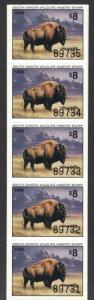 SDH10 - South Dakota State Wildlife Habitat Stamp. Strip Of 5. MNH.