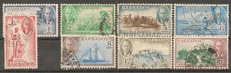 Barbados #216-22, 224 F-VF Used CV $18.45  (F27)  