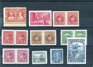 large lot Mostly H F-VF War issue, $1.00 Export etc. Canada mint