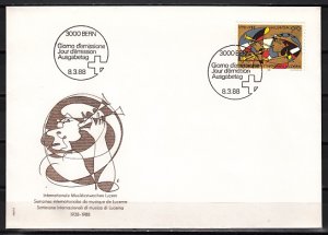 Switzerland, Scott cat. 821. Woman with Music Instrument. First day cover. ^