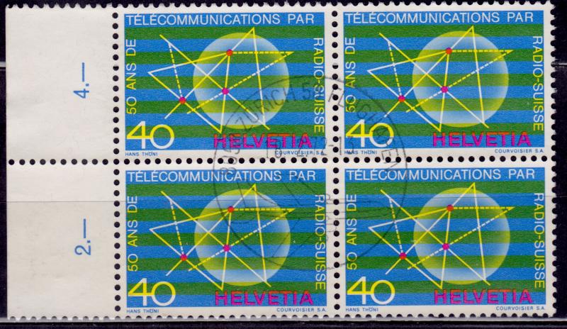 Switzerland, 1971, Telecommunication Symbols, 40c, sc#534, used