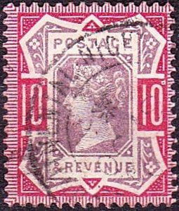 GREAT BRITAIN 1890 QV 10d Dull Purple & Carmin SG210 Used