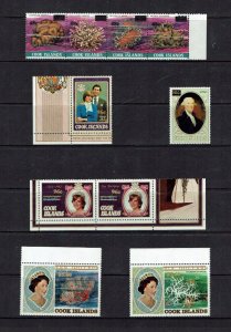 Cook Islands:  1983, Surcharged set, featuring coral and royalty, MNH set.