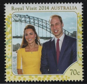 Australia 2014 MNH Sc 4131 70c Prince William, Cate, Bridge Royal Visit