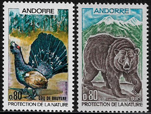 Andorra, French #203-4 MNH Set - Turkey - Bear