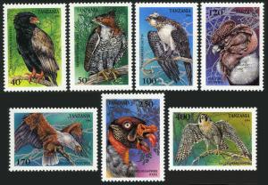 Tanzania 1279-1285,1286,MNH.Michel 1854-1860,Bl.260. Raptors 1994.Falcon