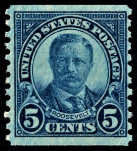 US 602 MNH F 5 Cent Roosevelt -Dark Blue