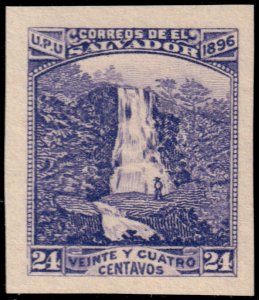 ✔️ EL SALVADOR 1896 - UPU WATERFALL IMPERFORATED Sc. 157K MNGAI [6.2]