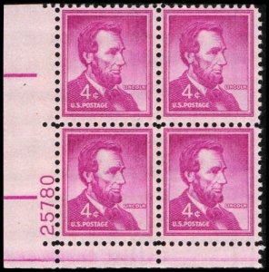 US #1036a LINCOLN MNH LL PLATE BLOCK #25780