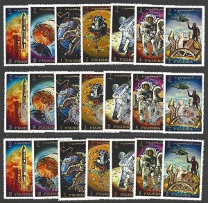 Leaf | UAE 1970 Moon Space Apollo 13, Apollo 14 Sets VF-NH-