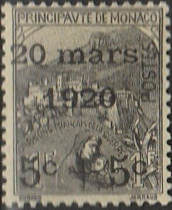 Monaco, #B12  Mint Hinged, From 1920,  CV-$40.00