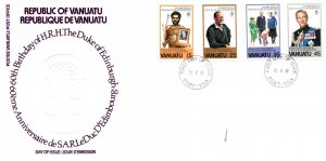 VANUATU - 60th BIRTHDAY OF H.R.H. THE DUKE OF EDINBURGH SET OF 4 CACHET FDC 1981