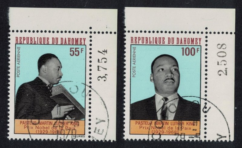 Dahomey Martin Luther King 2v Corners Numbers 1968 CTO SC#C72-C73