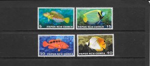 FISH - PAPUA NEW GUINEA #442-445  MNH