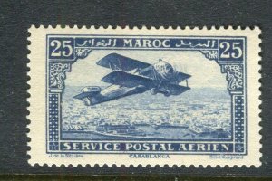 MOROCCO; 1922 early Airmail Plane over Casablanca MINT MNH 25c. value