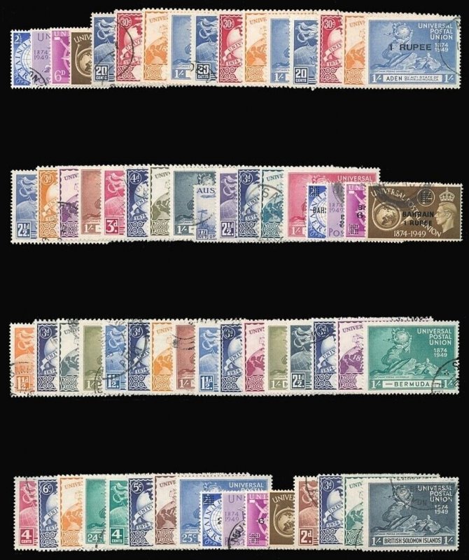 1949 KGVI UPU omnibus complete set of 310 stamps very fine used.