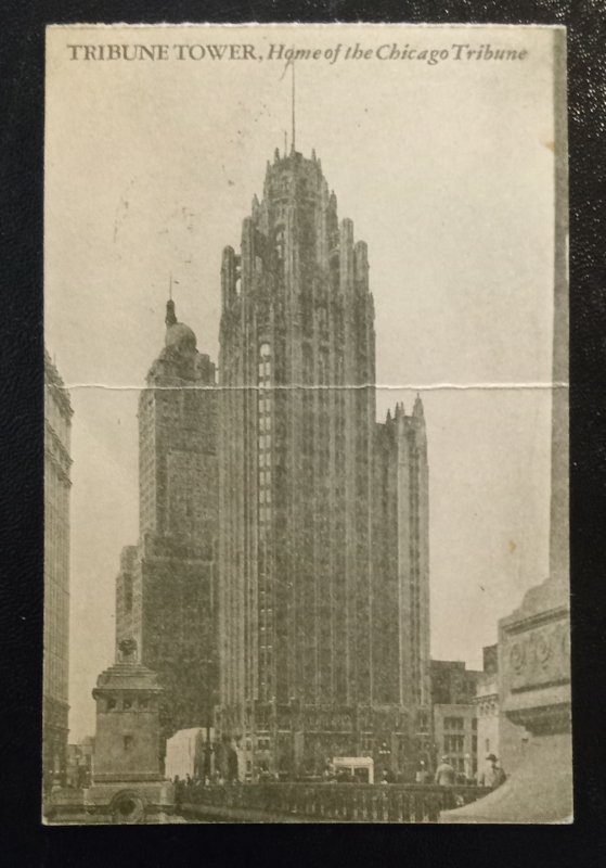 US 804 Postal Cover / Post Card 1949 Chicago Tribune Tower Black&White Photo