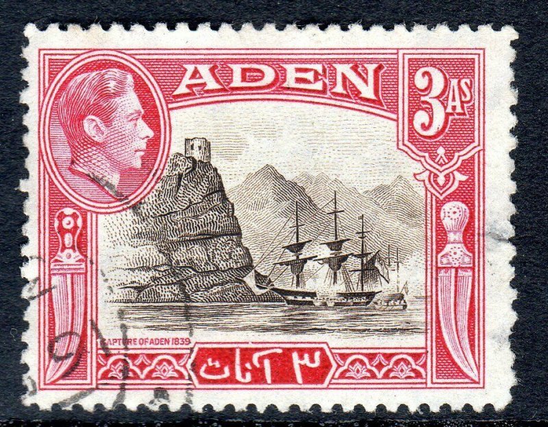 Aden -    1938-48 - sg 22 -   3 anna  -  USED