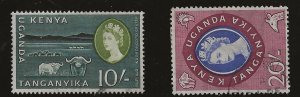 Kenya Uganda Tng. 134-35   1960 2 values  fine used