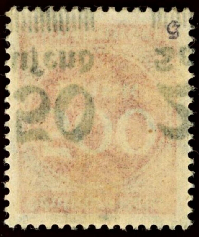 GERMANY SCOTT #260. 250 SHIFTED SURCHARGE ON THE 500 MARK MNH