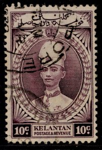 MALAYSIA - Kelantan GVI SG46, 10c purple, FINE USED.