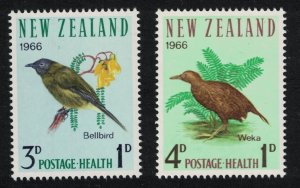 New Zealand Bellbird Weka Birds 2v 1966 MNH SG#839-840 MI#451-452