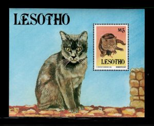 Lesotho 1994 - Cats - Souvenir Stamp Sheet - Scott #992A - MNH