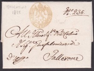 ITALY 1825 entire folded letter ex TOLENTINO................................Y886