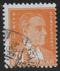 Turkey #738 20pa Mustafa Kemal Pasha